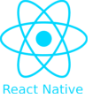 Official React Native logo representing a framework for building native mobile apps using JavaScript and React