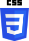 Official CSS3 logo representing the latest version of Cascading Style Sheets for styling websites