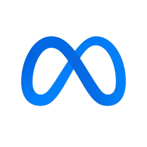 Meta logo representing the parent company of Facebook, Instagram, and WhatsApp
